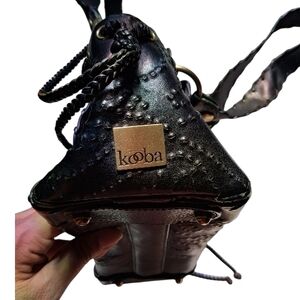 Kooba Black Heavy Leather Embossed Handbag